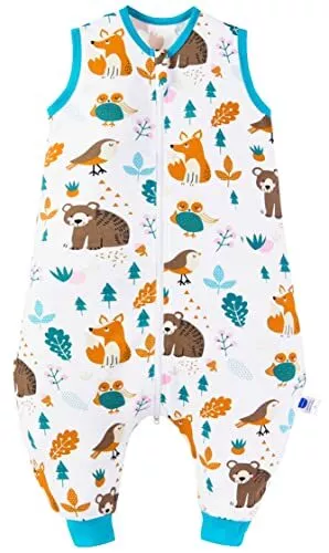Chilsuessy Baby Schlafsack Sommer mit Füßen 0.5 Tog 100% Baumwolle Kinder S