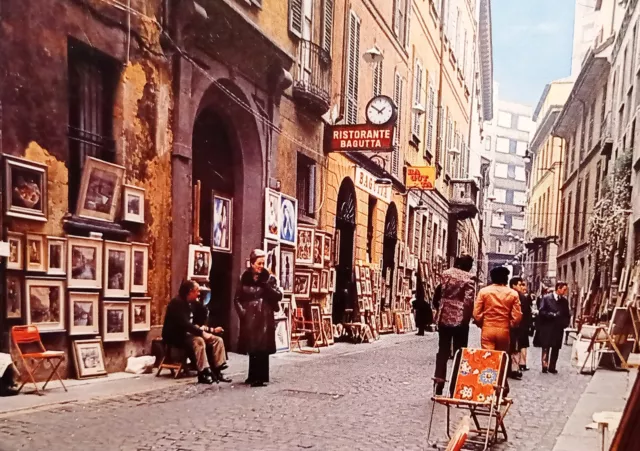 Cartolina - Milano - Via Bagutta - Fiera dell'Arte - 1970 ca.