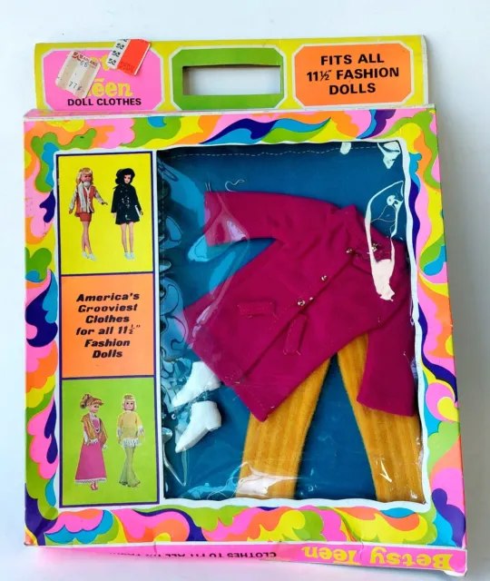 VINTAGE 1970 Maddie Mod Outfit #1716 Fun Fur Clone Barbie Doll NO