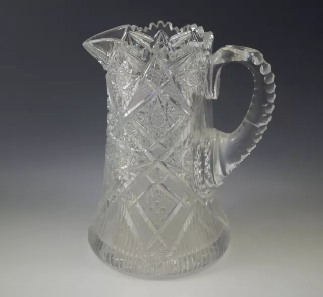 Abp American Brilliant Cut Glass Elmira #51 Water Pitcher Rare