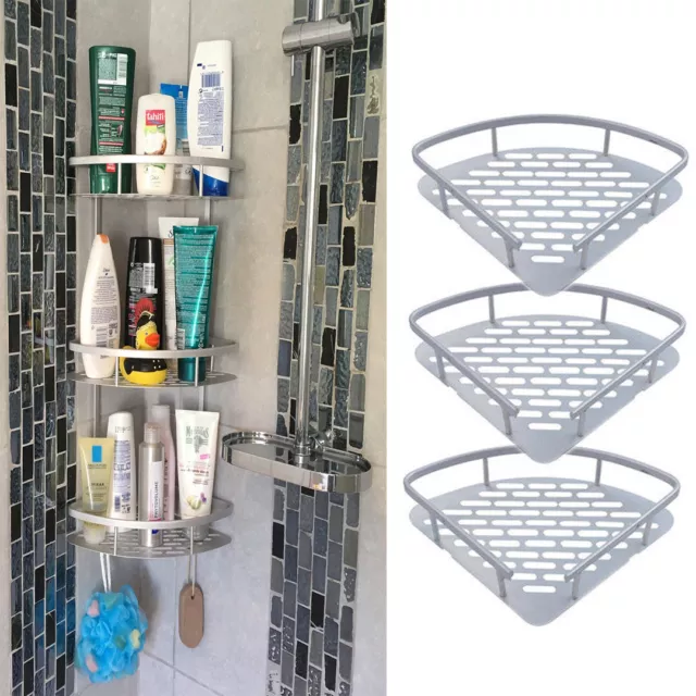 3 Tier Alumimum Corner Shower Caddy Bathroom Rack Shelf Organizer Holder Durable