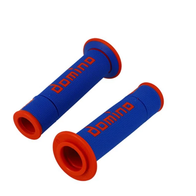 Poignées Guidon Domino A450 Rouge/Noir - Pour Guidon 22mm Avec Accélérateur Rotatif