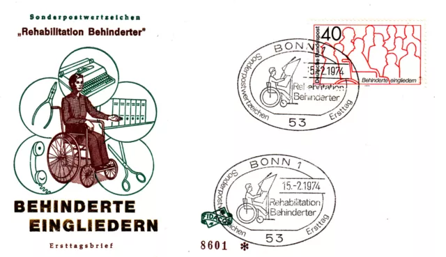 Bundesrepubik FDC Ersttagsbrief Mi. 796 Behinderte 1974 ETB Nr. 8601