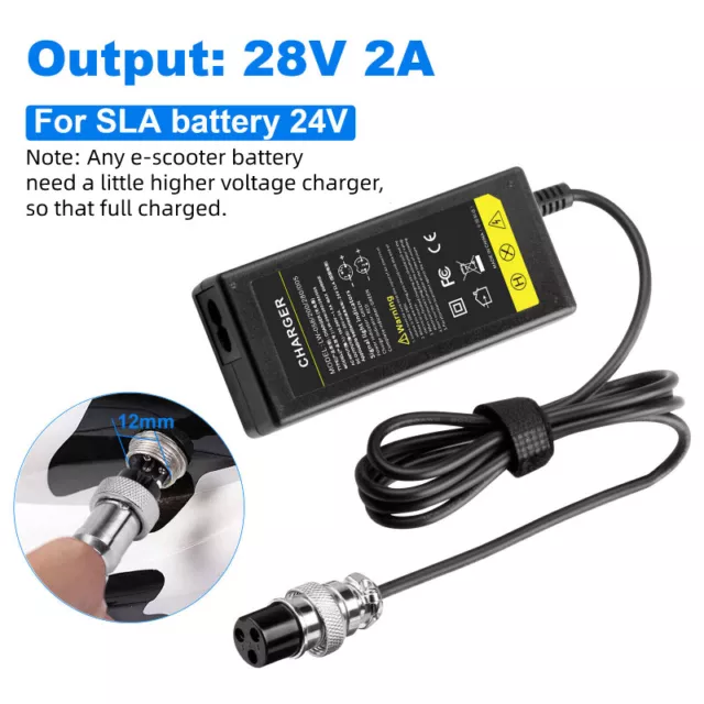 24V Electric Scooter Battery Charger For RAZOR E225S E300S E325S MX350 PR200 2