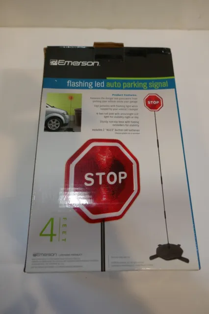 EMERSON Flashing LED Auto Parking STOP Sign Signal for Car Garage 4 FT NEW!