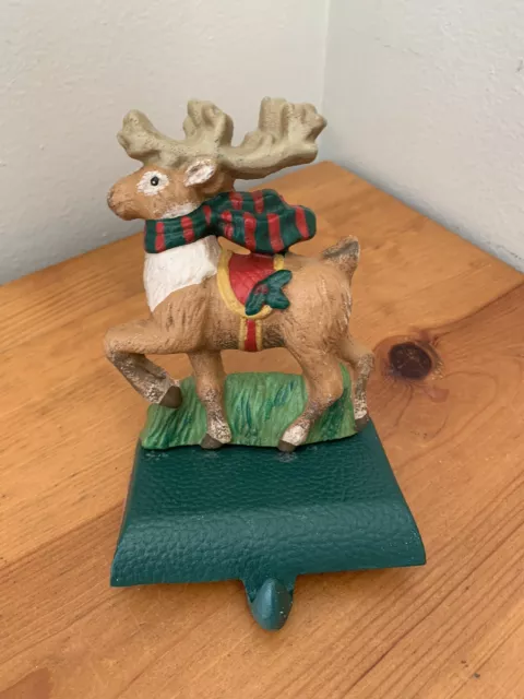 MIDWEST Cast Iron Eddie Bauer REINDEER CHRISTMAS STOCKING HOLDER Hanger #A MIDWEST Cast Iron Eddie Bauer REINDEER CHRISTMAS STOCKING HOLDER Hanger #A