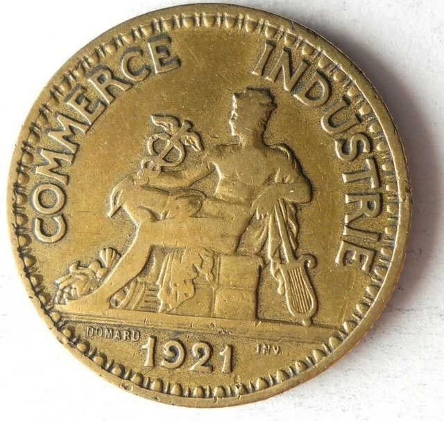 1921 FRANCE 2 FRANCS - Excellent Collectible Coin - FREE SHIP - Bin #338