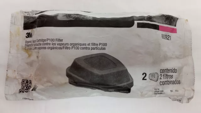 NEW 3M 60921 Organic Vapor Cartridge/P1OO Filter - 1 package of 2 pieces