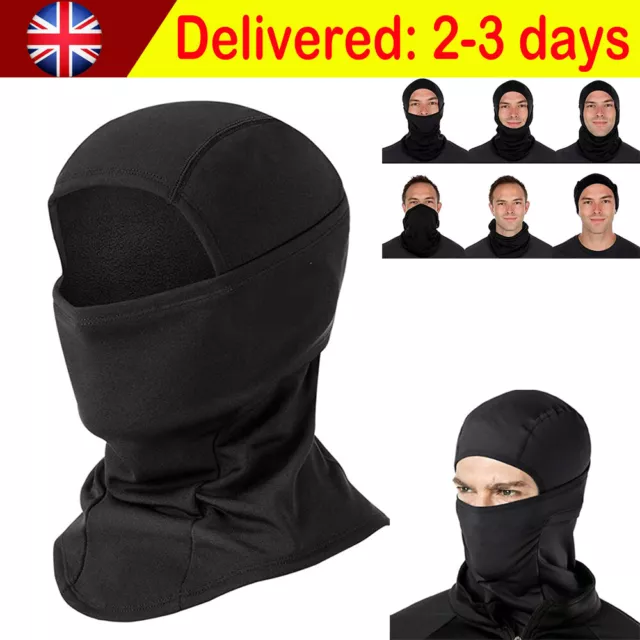 Balaclava Full Face Mask Men Women Cycling Ski Winter Warm Neck Black Motorbike