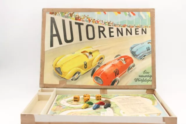 Autorennen Altes DDR Würfel Brettspiel Ravensburger 50er Jahre | Unvollständig!