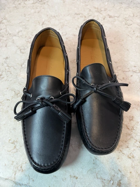RALPH LAUREN PURPLE Label Black Irwin Linen Leather Tassel  display picture 3