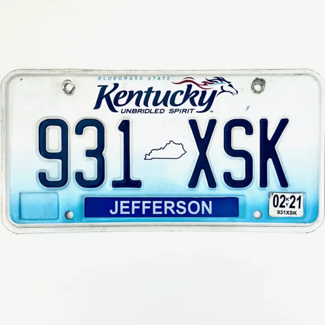2021 United States Kentucky Jefferson County Passenger License Plate 931 XSK