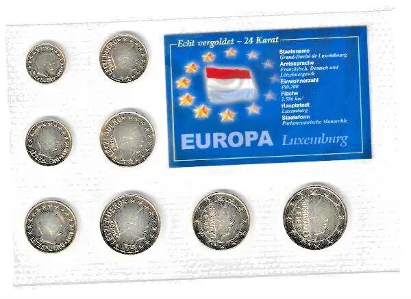 Luxembourg 2010 Euro KMS 24 Carat Gold Plated