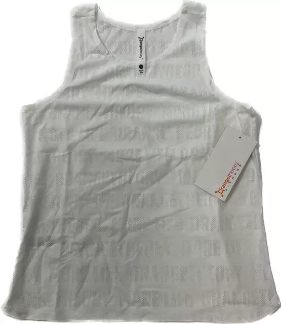 Orange Theory Jacquard Tank Top Womens Size S White Mesh