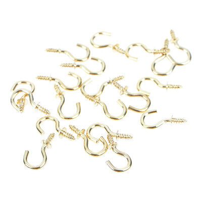 20Pcs 1/2 Inches brass plated cup hooks coat peg hanger high quali DY