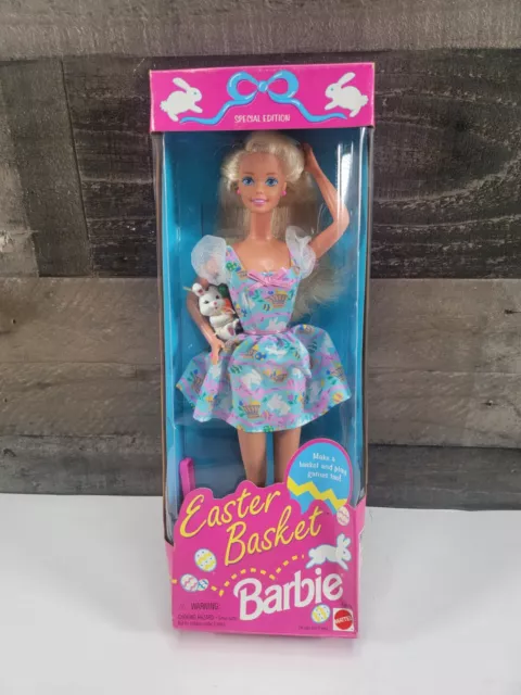 1995 Easter Basket Barbie Doll Special Edition 14613 Vtg New In Box Mattel Bunny
