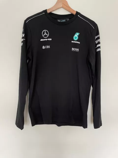 Mercedes AMG Petronas F1 Team Hugo Boss 2017 Teamwear Black Shirt Size M