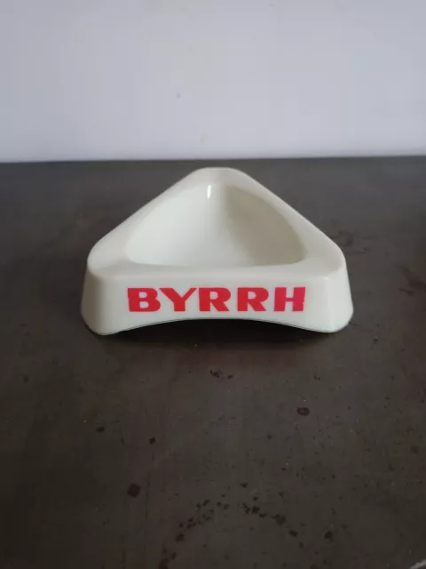 Cendrier Publicitaire Byrrh En Opaline Magnier Blangy Rouge Et Blanc