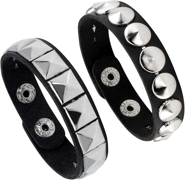 Eigso Retro Steam-punk Wide Belt Braided Pu Bracelet Hollow-Out Chains Cuff for