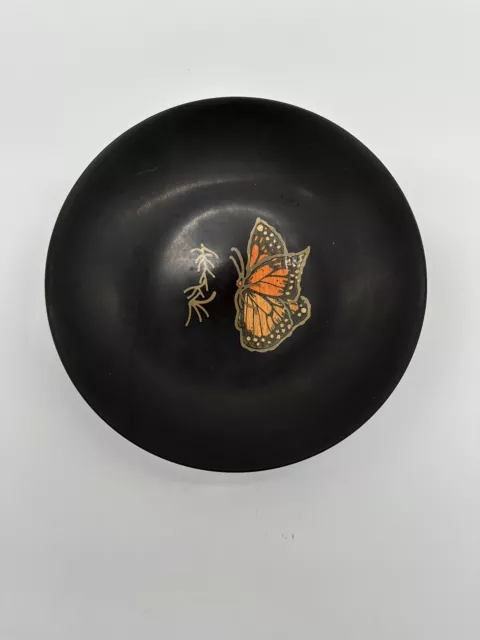 VTG 1950s Couroc Monarch Butterfly Bowl Monterey California 7.75”