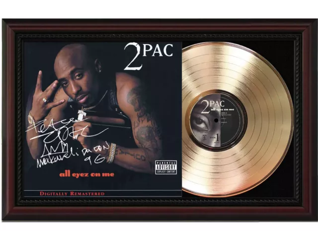 2Pac All Eyez On Me Cherry wood Reproduction Signature Record Display "M4"