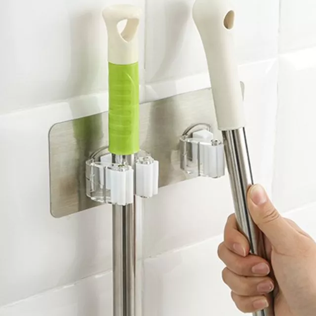 Montaggio a parete mocio spazzola scopa organizer appendiabiti supporto scaffale magazzino cucina pulita
