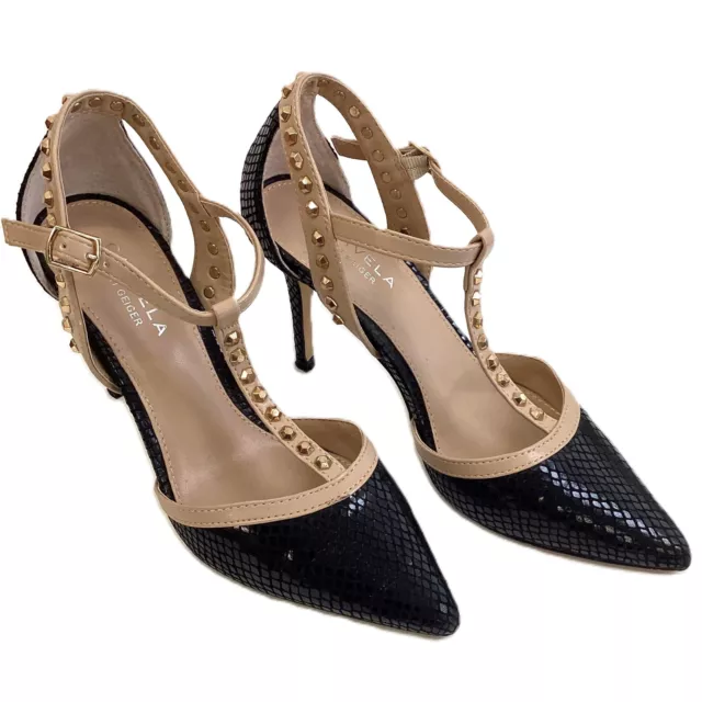 KURT GEIGER CARVELA Kankan Snake Print Studded Mid Heel Court Shoes UK 3.5 30.00 PicClick UK