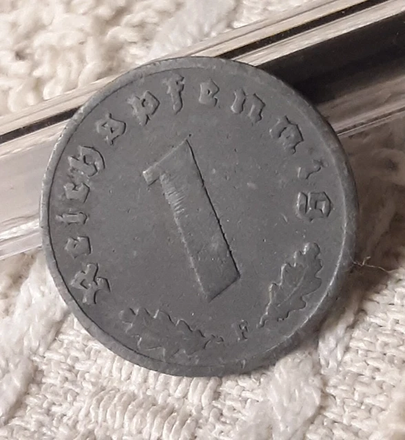 ☆☆ 1942 Third Reich WW2 1 Pfennig Zinc Coin With Flaws ☆☆