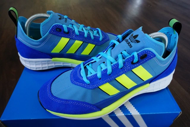 Adidas blue neon yellow shoes hotsell