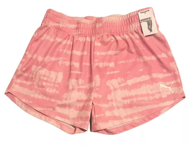 Puma Shorts Girls Size XL 16 Pink Camo Colorful Athletic Gym Running Active NEW