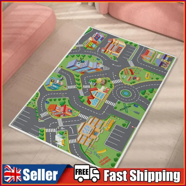 Kids Cartoon Carpet Rectangular Crawling Rug for Playroom Bedroom (50*80cm A)