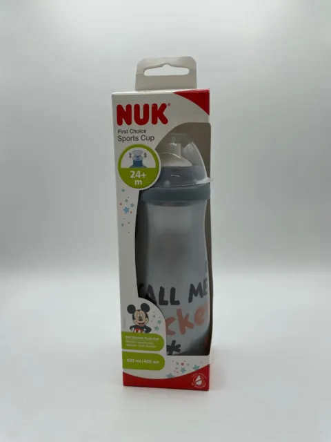 NUK First Choice Sports Cup, Soft Silicone-Push-Pull, Disney, 450 ml Mickey Maus