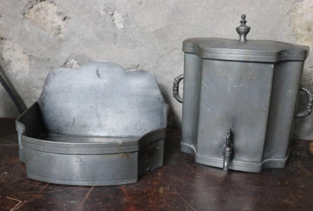 ANCIEN PICHET EN étain mesure un litre 19è siècle avec ses poinçons
