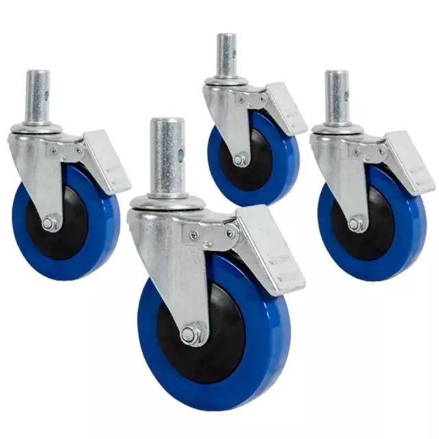 4 in. casters with lock (4-pack) | metaltech set heavy duty scaffolding wheels