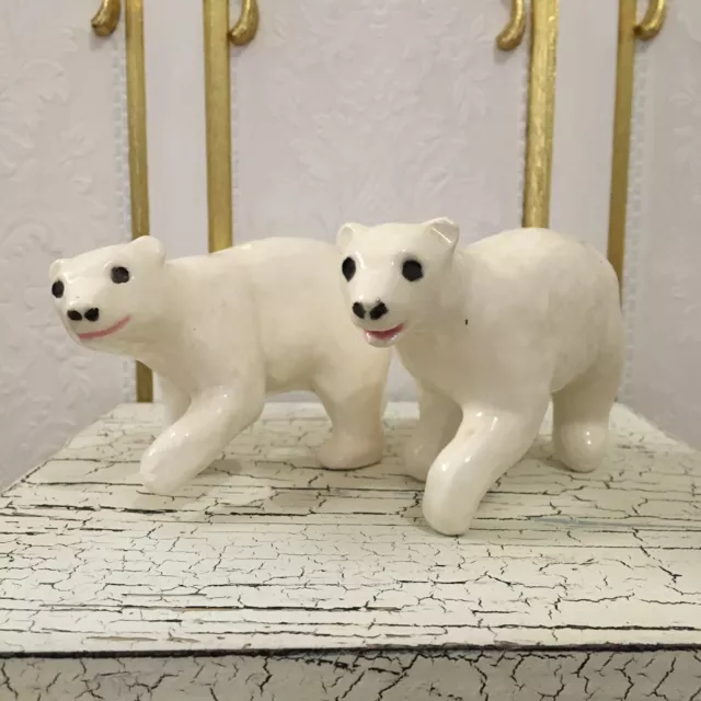 Antique Ceramic Polar Bear Figurines