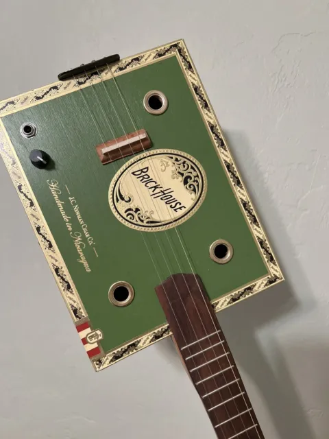 REDUCED PRICE!! Cigar Box Guitar. Acoustic/Electric. 4 String “Brickhouse” Box.