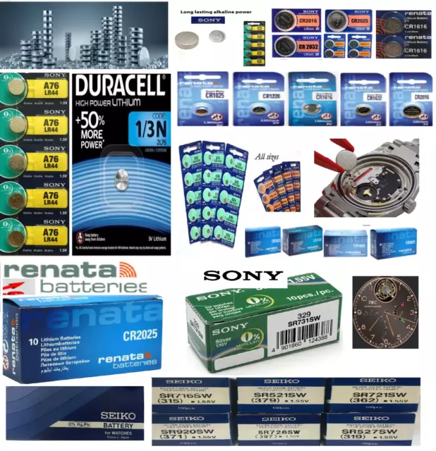 Uhren Batterien Silber Oxid Renata, sony, Seiko 397,371, CR2032, CR1220