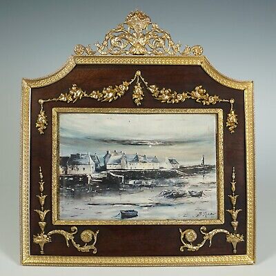 Antique French Ormolu Gilt Bronze Table Top Picture Photo Frame Empire Style