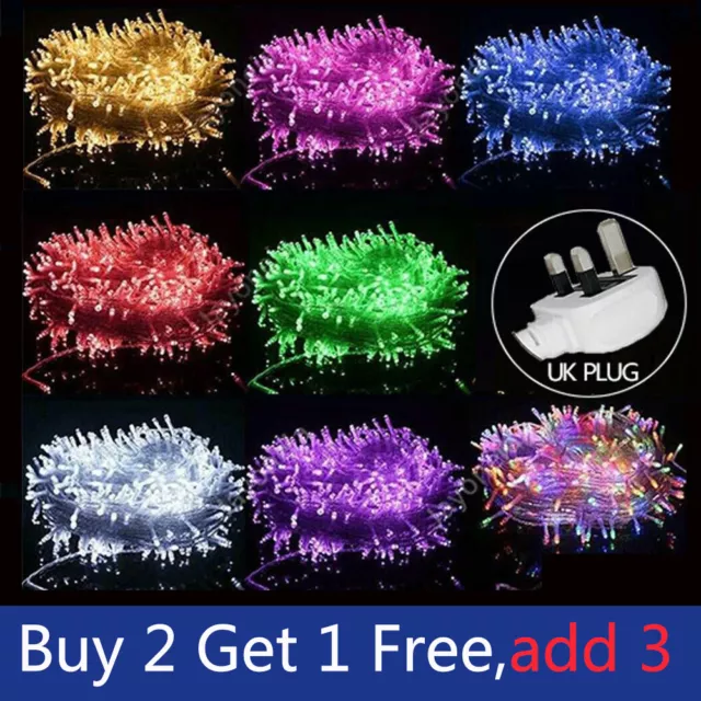 LED Mains Plug In Garden String Fairy Lights Wedding Xmas Tree Outdoor 10M-100M