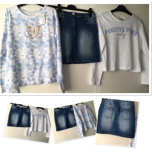 Gonna alla moda denim George Girls Excell usata & nuova top prk Matalan 11-12 anni