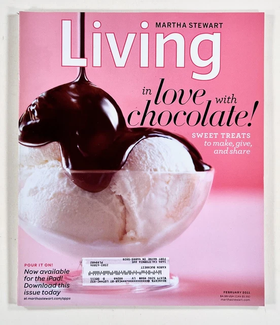 2011 FEB MARTHA STEWART LIVING Valentine's Day recipes CHOCOLATE ...