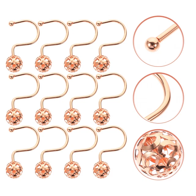 12 piezas cortina de ducha ganchos metal decorativo baño cortinas de ducha ganchos
