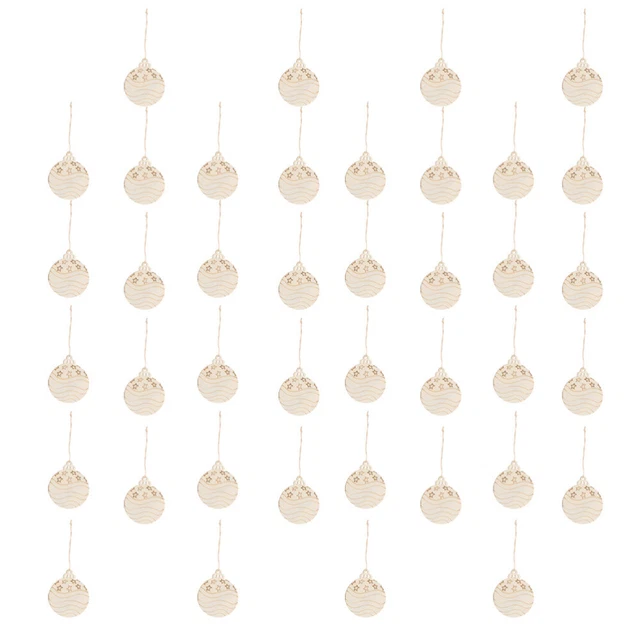 40 Pcs Hängende Weihnachtsdekorationen Weihnachtsanhänger Aus Holz Der Kreis