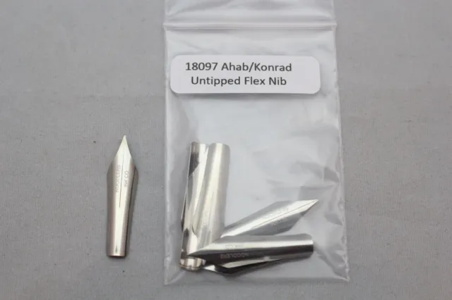 Noodlers Ahab Konrad Fountain Pen Replacement Flex Untipped Calligraphy Nib