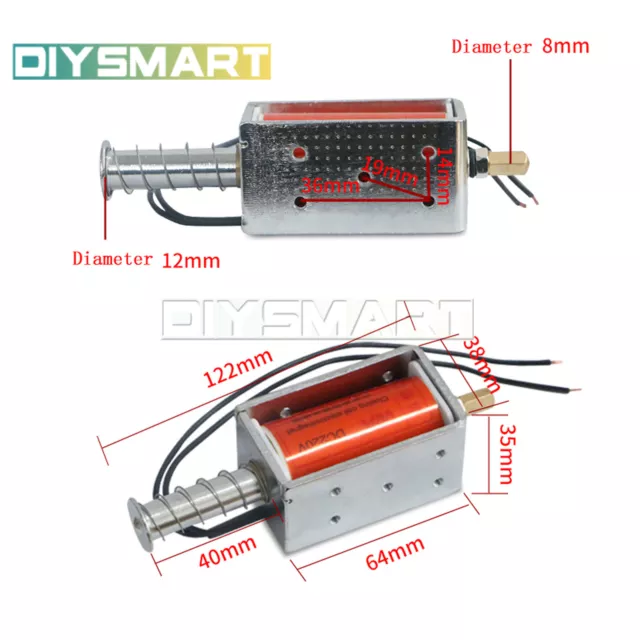 Small Electromagnetic Magnet 35mm Long-stroke Push-pull Solenoid DC 12V L2KO