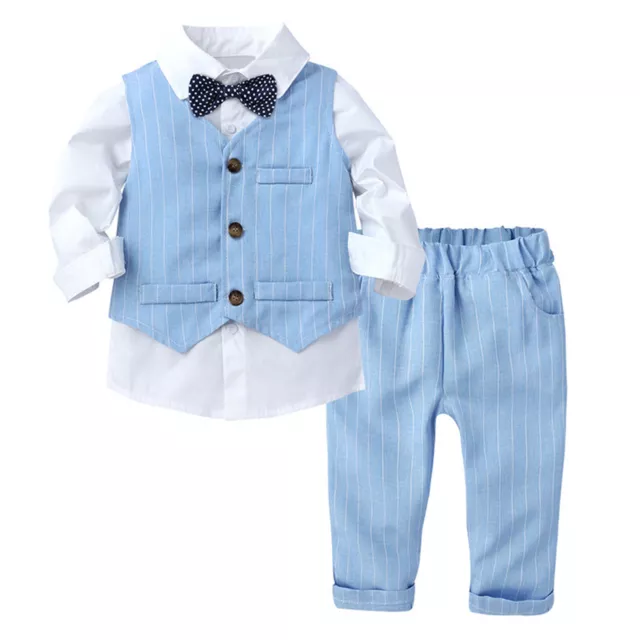 YiZYiF Baby Junge Gentleman Outfit Set Hemd + Weste + Hosen Hochzeit Taufe Anzug