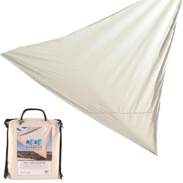 Voile Solaire du Jardin / Patio, 98% protection anti-UV – Crème – Triangle