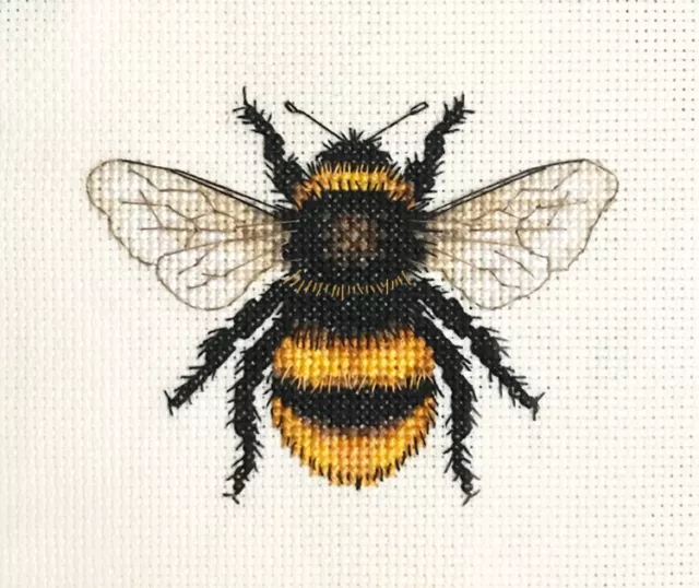 BUMBLE BEE Full counted cross stitch kit, Embroidery, Honey, Manchester