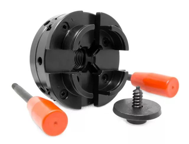 4-Inch 4-Jaw Self-Centering Lathe Chuck Set with 1-Inch x 8TPI Thread, LA4444