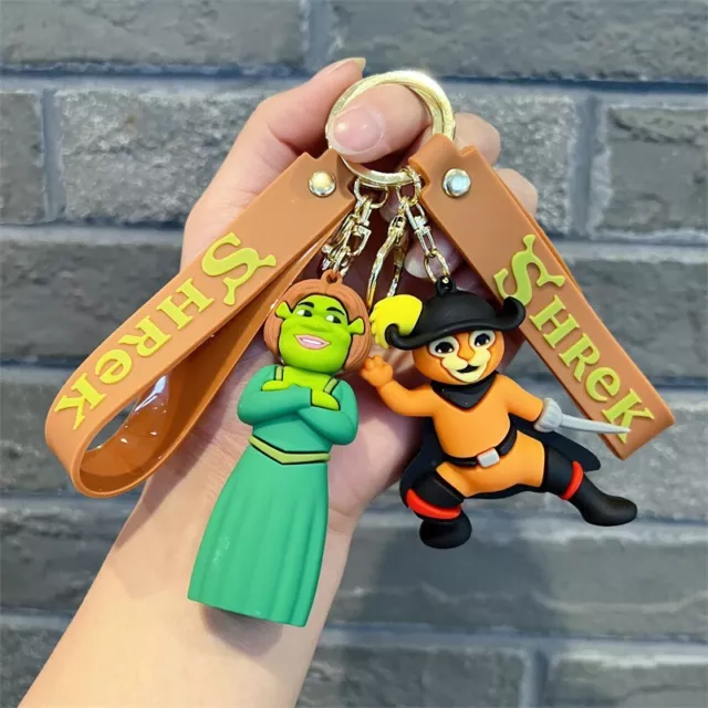 Hot Shrek Dreamworks Movie Figure PVC Keychain Princess Fiona Donkey Bag Pendant 2